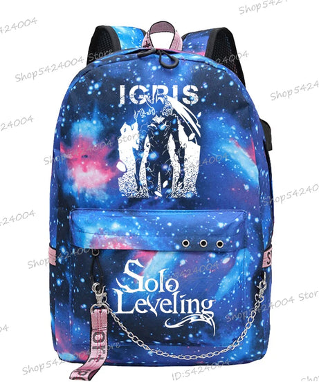 Solo Leveling Backpack – Sung Jinwoo Anime School Bag for Teens & Adults