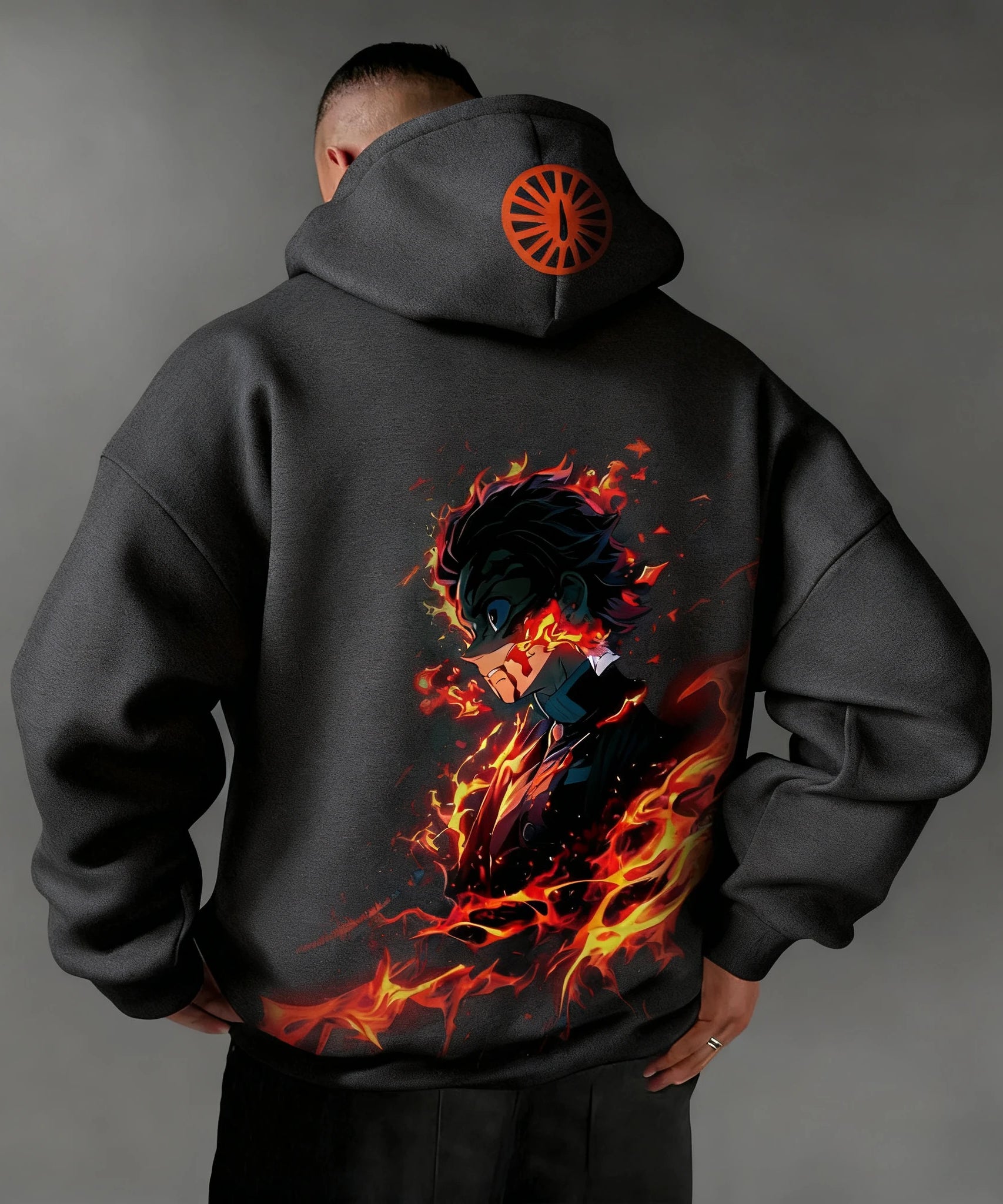 Demon Slayer Autumn/Winter New Men's Hoodie Kamado Tanjirou Anime Printed Loose Casual Hip Hop Parent Child Sweater Top