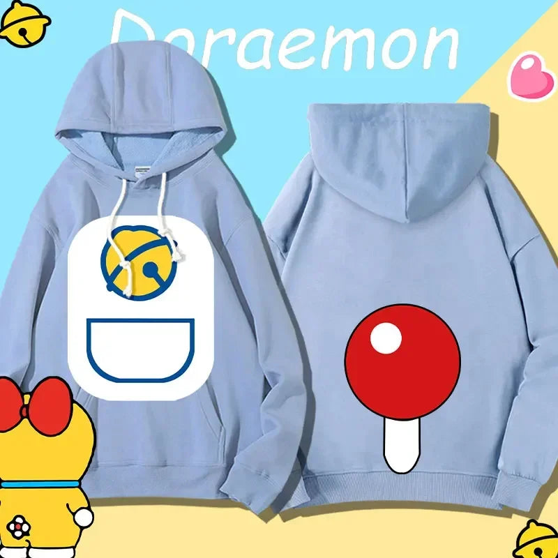 Doraemon Anime Hoodie – Cute Couple & Teen Pullover Jacket