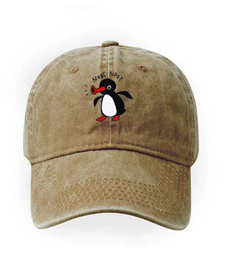 Noot Baseball Cap Men High Quality Washed Cotton Women  Sun Protection Visor Snapback Penguin TV Spring Summer Sun Hat Wholesale