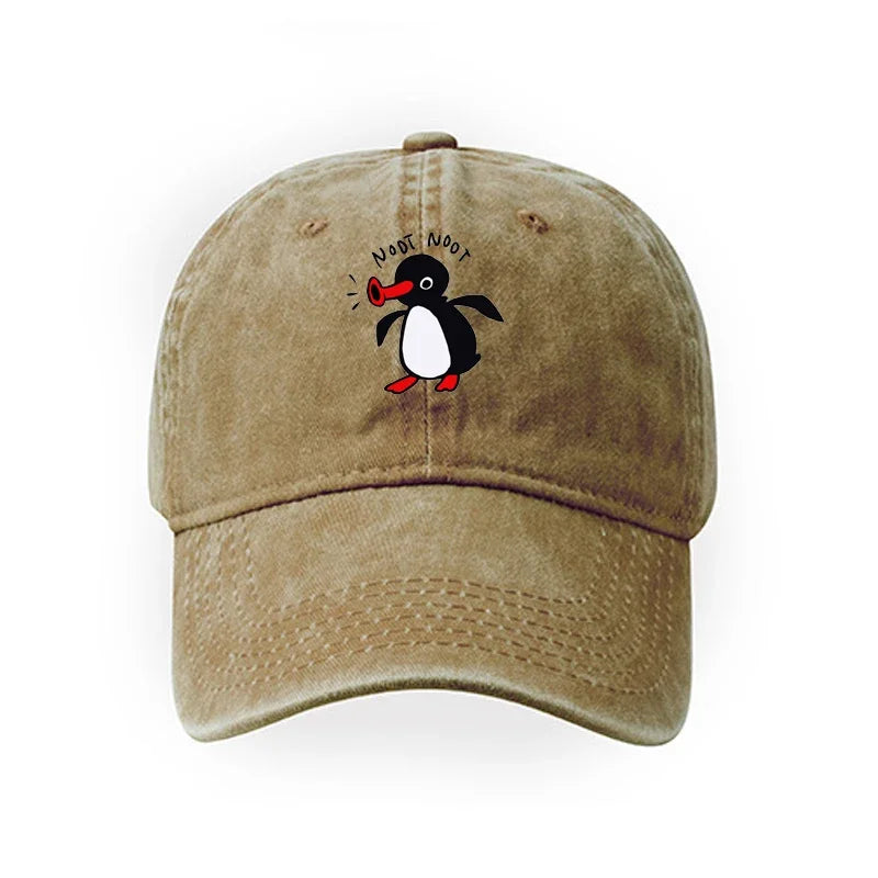 Noot Baseball Cap Men High Quality Washed Cotton Women  Sun Protection Visor Snapback Penguin TV Spring Summer Sun Hat Wholesale