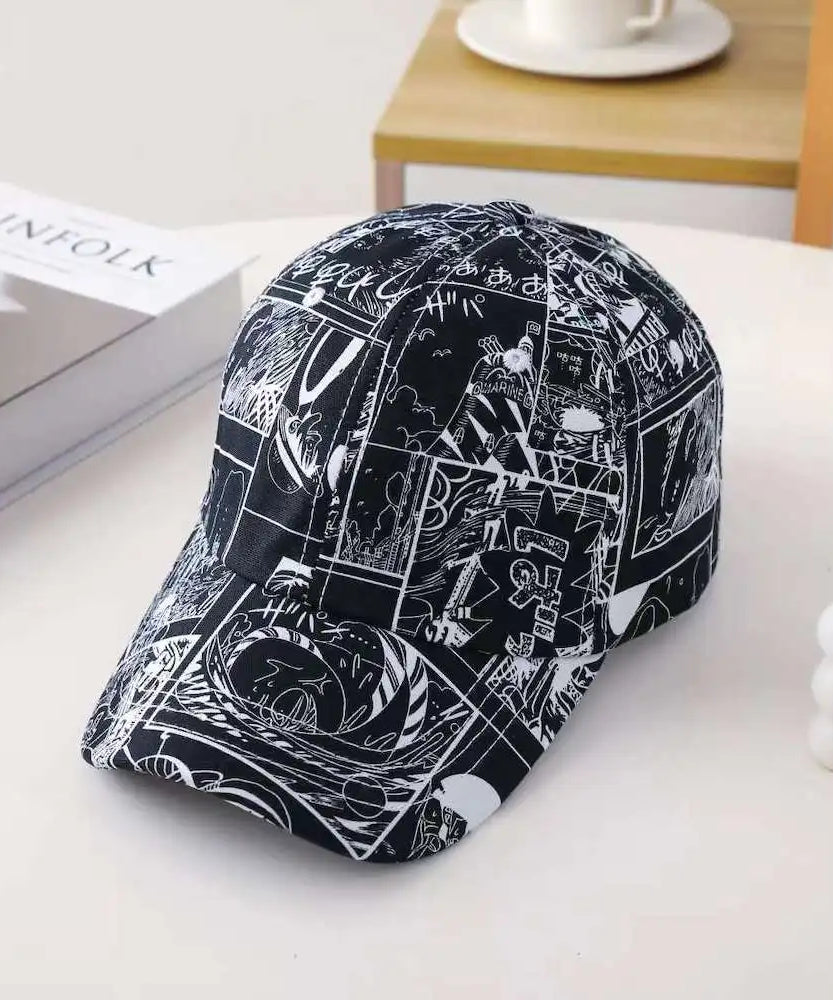 Anime ONE PIECE Luffy Graffiti Baseball Cap Spring and Summer Sunscreen Sunshade Bucket Hat Peaked Cap Two-dimensional