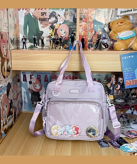 Multifunctional Shoulder Anime Spy × Family Crossbody Bag with Large Capacity for Students To Attend Classes and Tutoring Tote Bag for Girls