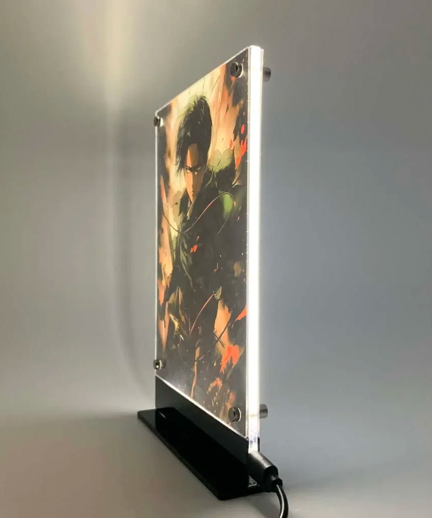 PCLP Led Backlit Poster Attack on Titan Levi Anime Night Light for Bedroom Nightlight Game Room Decor Table Night Lamp Sign AOT