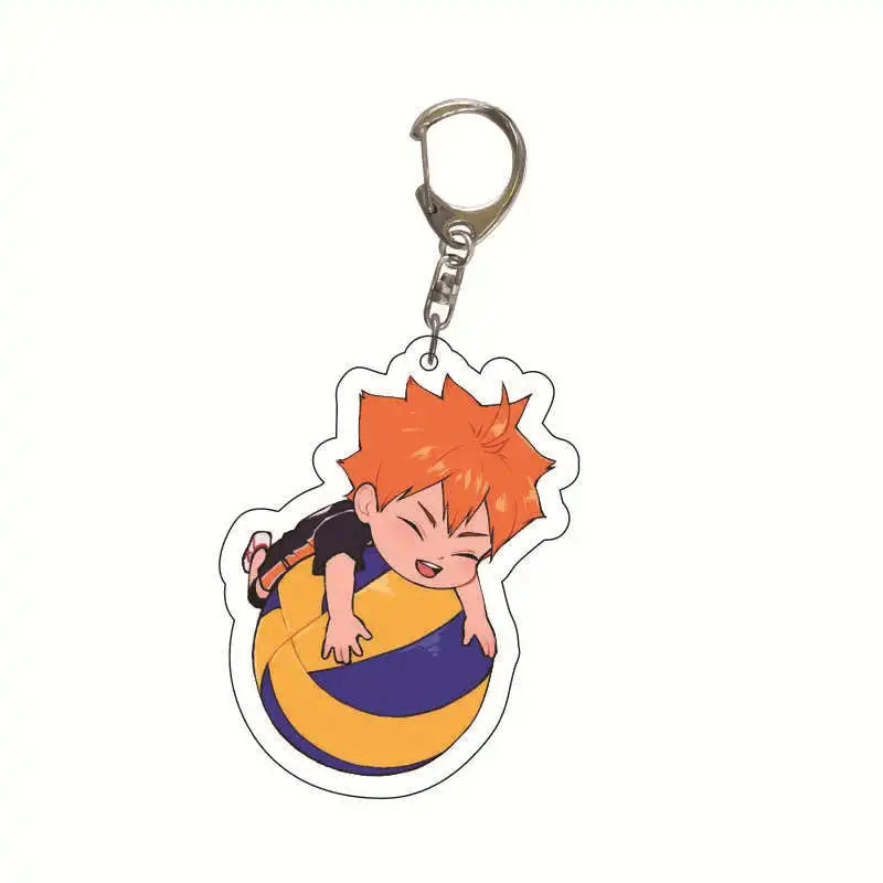 Acrylic Haikyuu Hinata Shoyo Tobio Kageyama Anime Keychain Jewelry Campus Related Products Cultural Friends Gift Bag Charms New