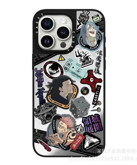 Jujutsu Kaisen Mirror Phone Case – Anti-Fall Anime iPhone 16 Pro Max