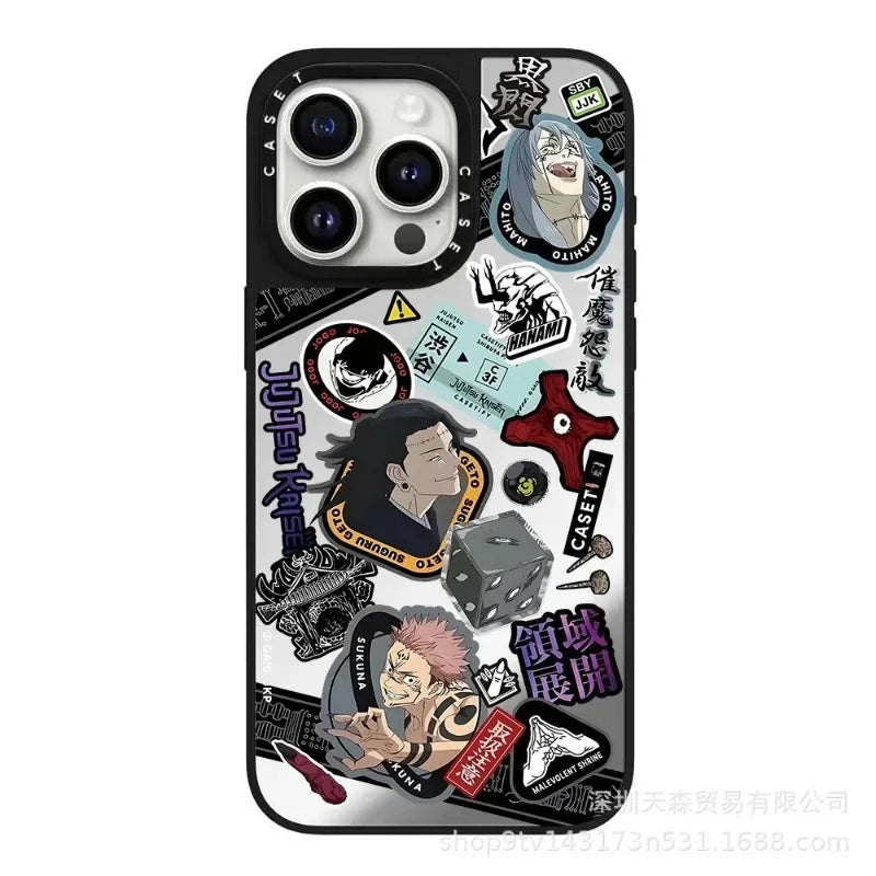 Jujutsu Kaisen Mirror Phone Case – Anti-Fall Anime iPhone 16 Pro Max