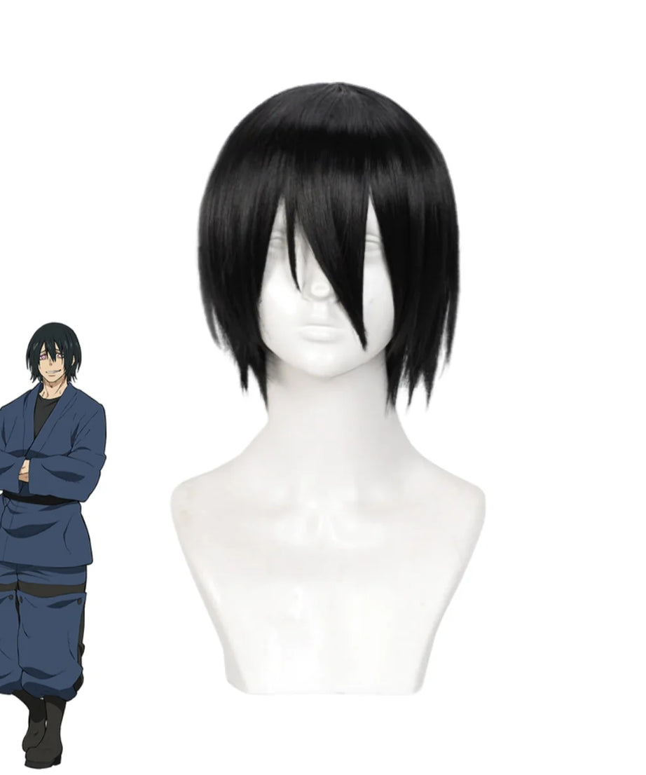 Anime Fire Force Shinmon Benimaru Cosplay Costume Blue Japanese Practice Uniform Tops Wig Adult Man Halloween Carnival Suit