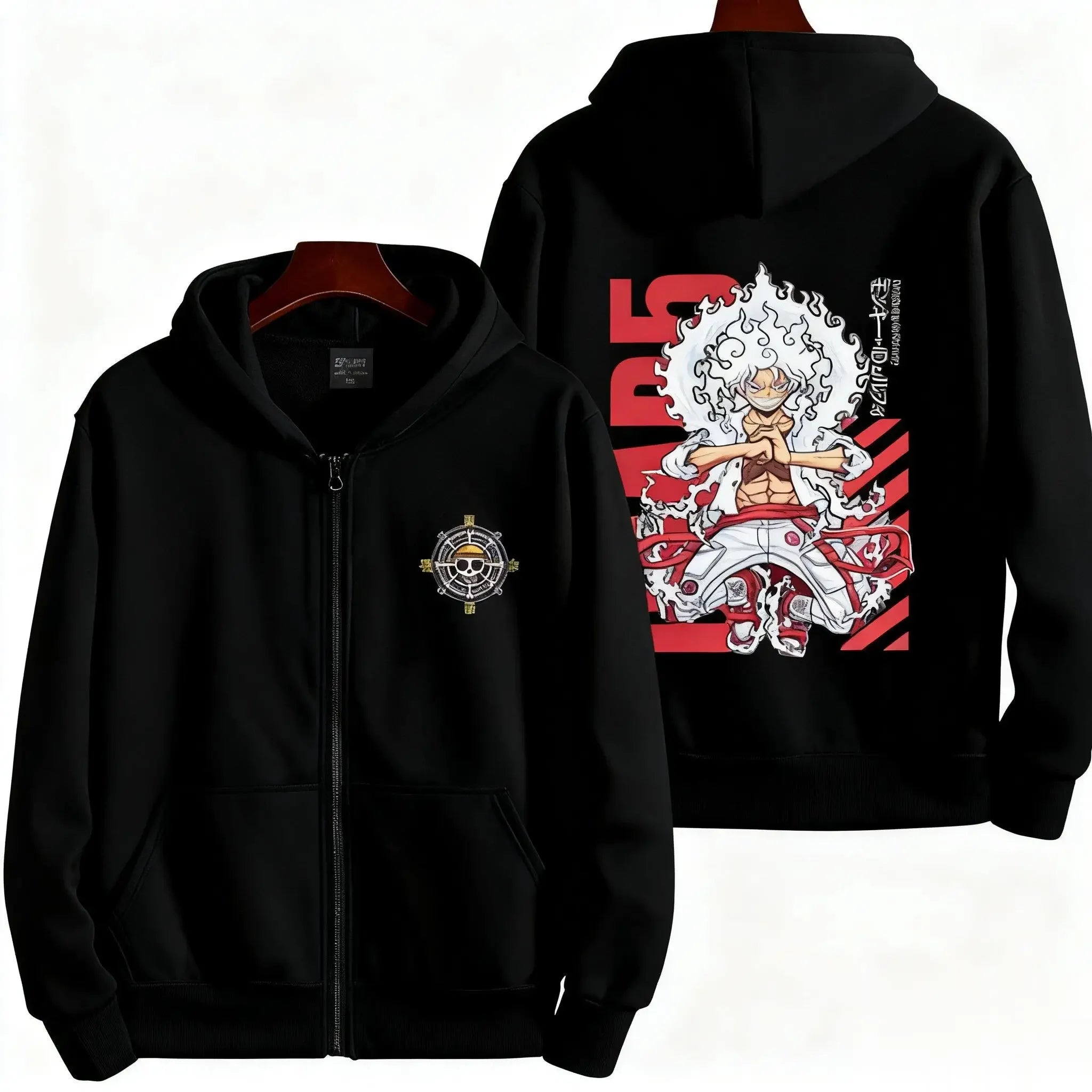 New Unisex Oversized One Piece Anime Zip Up Hoodie Men Women Casual Streetwear Sweatshirt Jacket Winter Autumn Y2k Tops