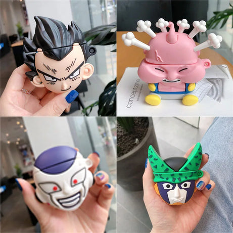 Dragon Ball Kawaii Cartoon Son Goku Vegeta Iv Majin Buu Frieza Cell Bluetooth Headset Case Suit for Airpods Pro2/3 Cute