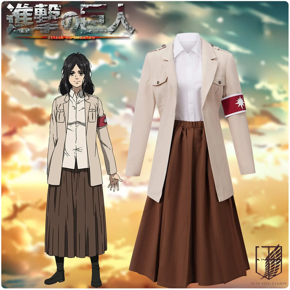 Attack on Titan Pieck Finger Cosplay Costume – Marley Military Uniform Set