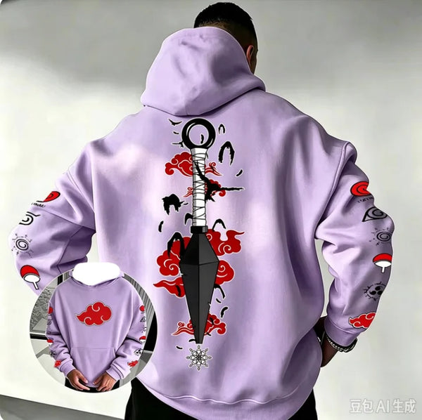 Naruto Akatsuki Kunai Hoodie – 2026 Japanese Anime Y2K Casual Sportswear Sweatshirt