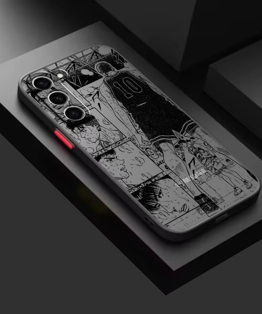 Slam Dunk Popular Anime Art Frosted Translucent For Samsung Galaxy S24 S23 S22 S21 S20 FE S10 S9 S8 Plus Ultra Pro 5G Matte