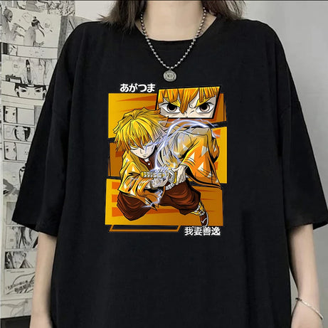 Demon Slayer Zenitsu Pattern T-Shirt