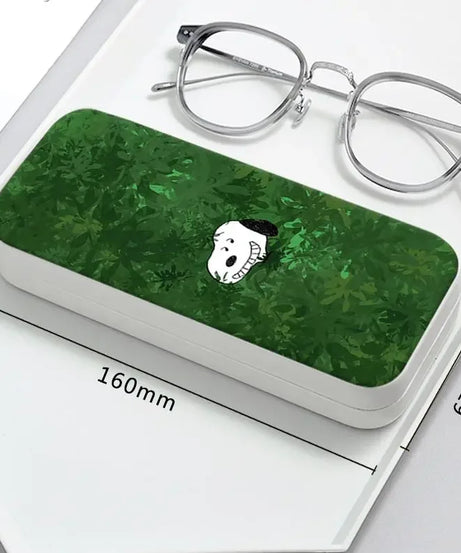 Snoopy Girl Korean Fresh Student Cute Disney Fashion Simple Anti-fall Portable Anti-Stress Folding Glasses Case