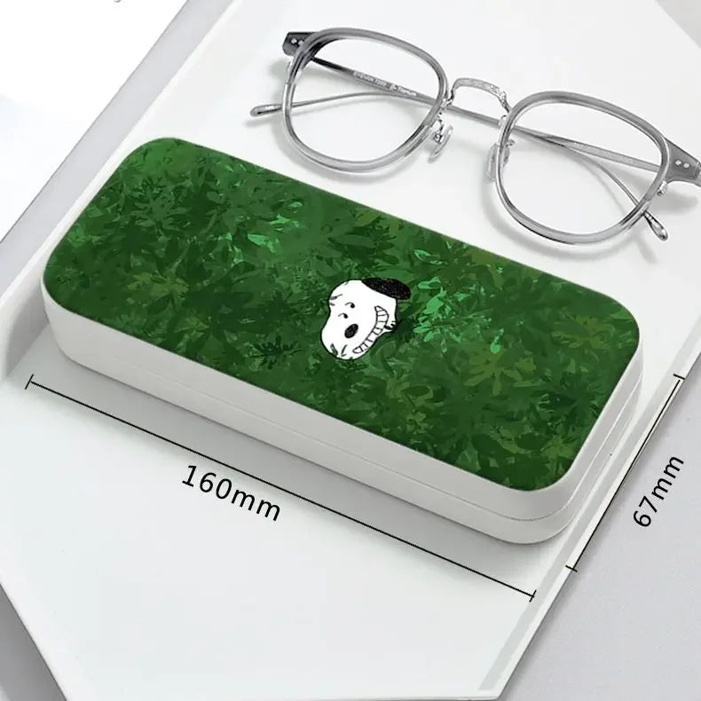 Snoopy Girl Korean Fresh Student Cute Disney Fashion Simple Anti-fall Portable Anti-Stress Folding Glasses Case