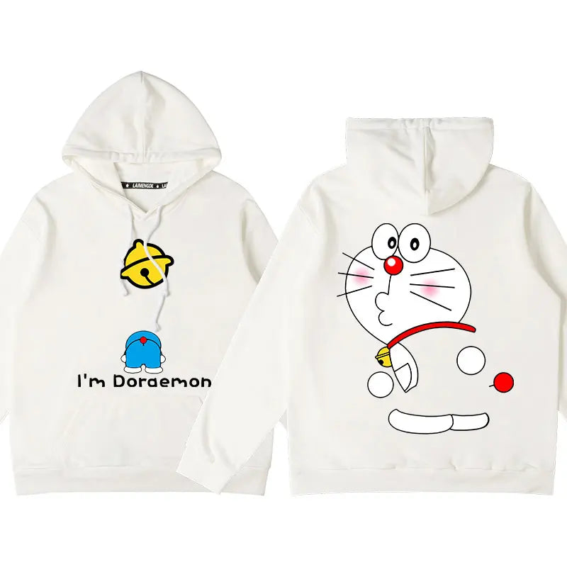 Doraemon Anime Hoodie – Cute Couple & Teen Pullover Jacket