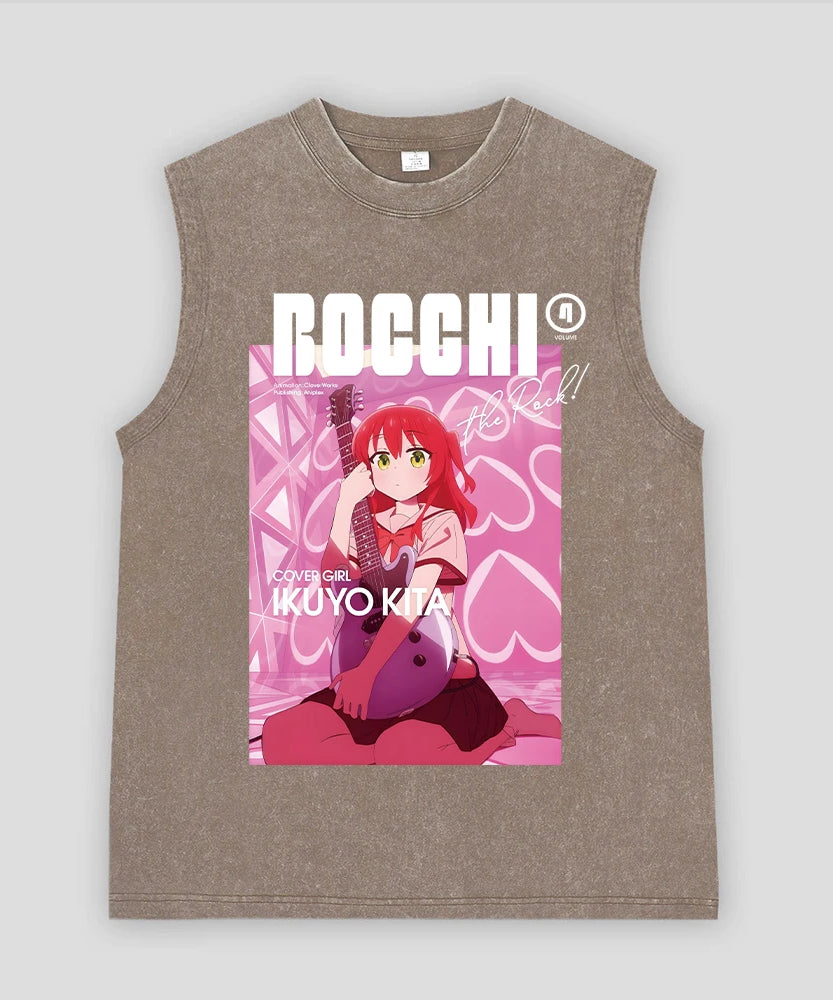 Bocchi the Rock! Oversized Band Vest – Unisex Anime Cotton Tank Top