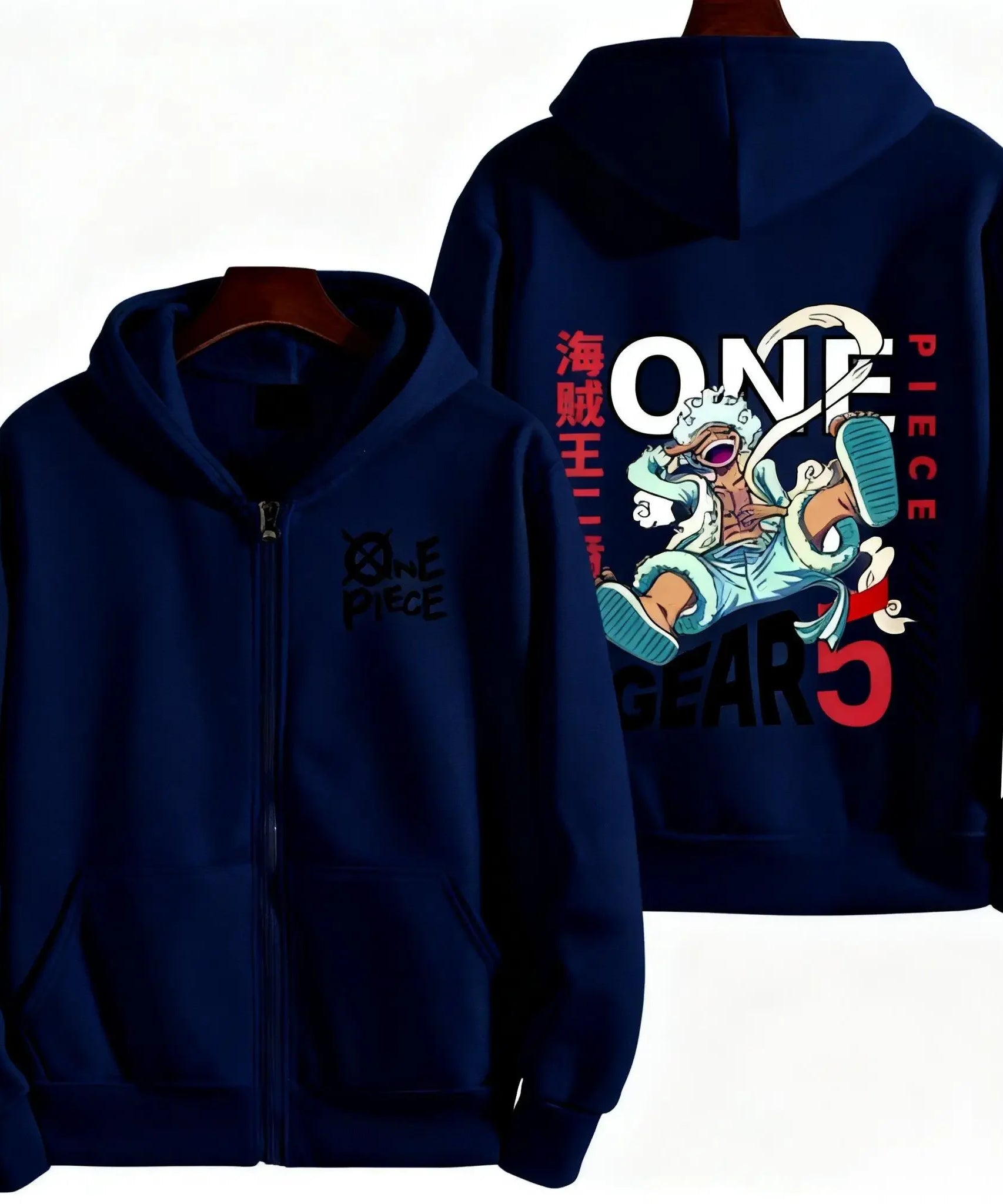 New One Piece Gear 5 Zipper Hoodie Women Men Anime Print Jacket Sweatshirt Streetwear Oversized Casual Cosplay Autumn Tops
