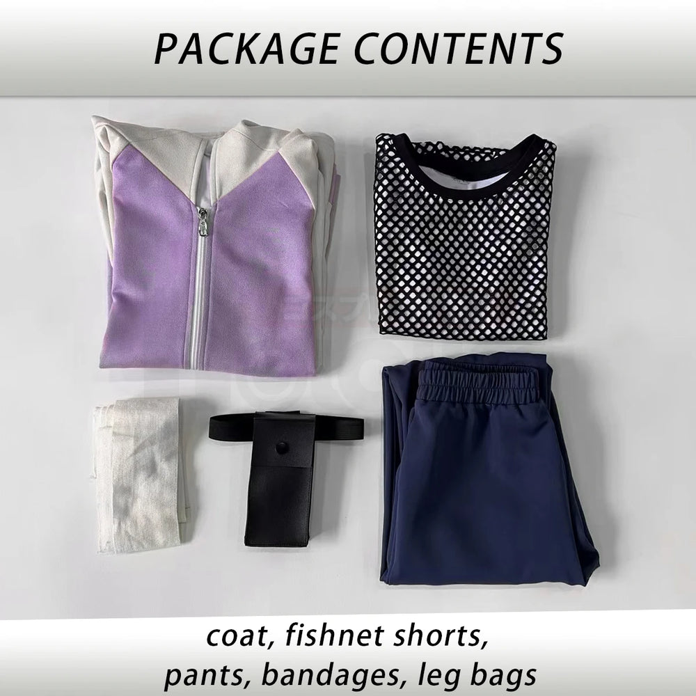 Anime Hinata Hyuga Cosplay Costume – Tracksuit, Fishnet Top & Leg Pouch Set 5