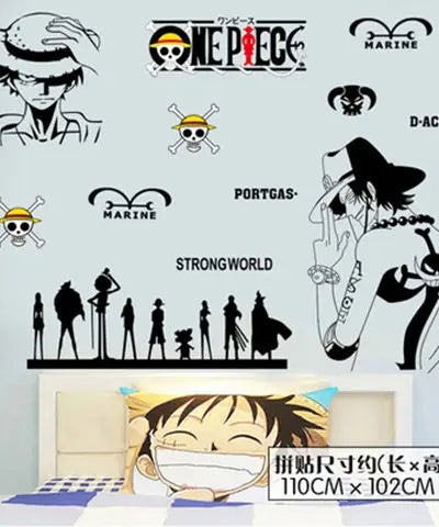 One Piece Anime Luffy Poster Wall Sticker Personality Creative Fashion Boys Dormitory Decoration Wallpaper Self Adhesive