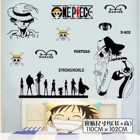 One Piece Anime Luffy Poster Wall Sticker Personality Creative Fashion Boys Dormitory Decoration Wallpaper Self Adhesive