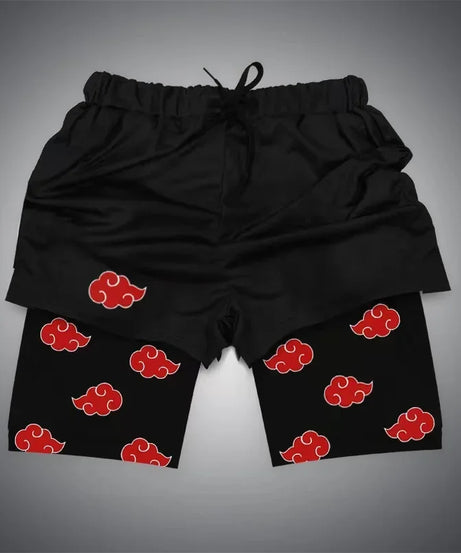 One Piece x Naruto x Dragon Ball 2-in-1 Men’s Gym Shorts – Quick-Dry & Breathable Sportswear