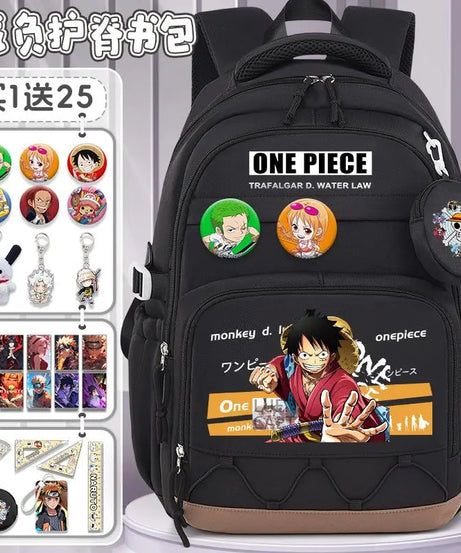 One Piece Luffy Backpack – Large Canvas School & Travel Bag