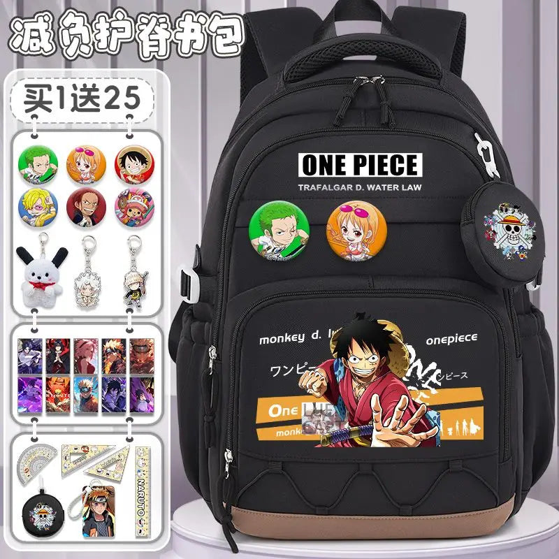 One Piece Luffy Backpack – Large Canvas School & Travel Bag