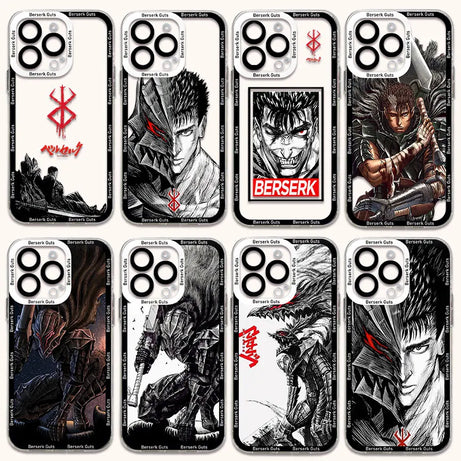 Anime Berserk Phone Case For Xiaomi Redmi Note 13C 12C 11 10C 10s 9s 9A 9T 9C 8 7 Pro Max 4G 5G Transparent Cover