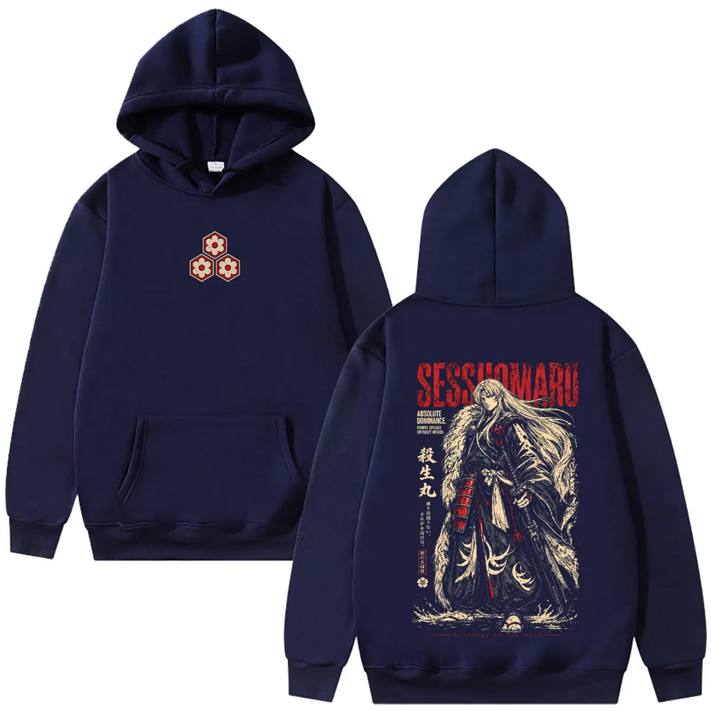Inuyasha Sesshomaru Graphic Hoodie Unisex Oversized Harajuku Anime Streetwear Sweatshirt 8