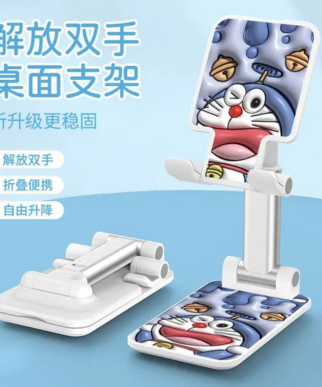 Doraemon mobile phone desktop stand cute personality portable folding lazy tablet telescopic universal holiday gift