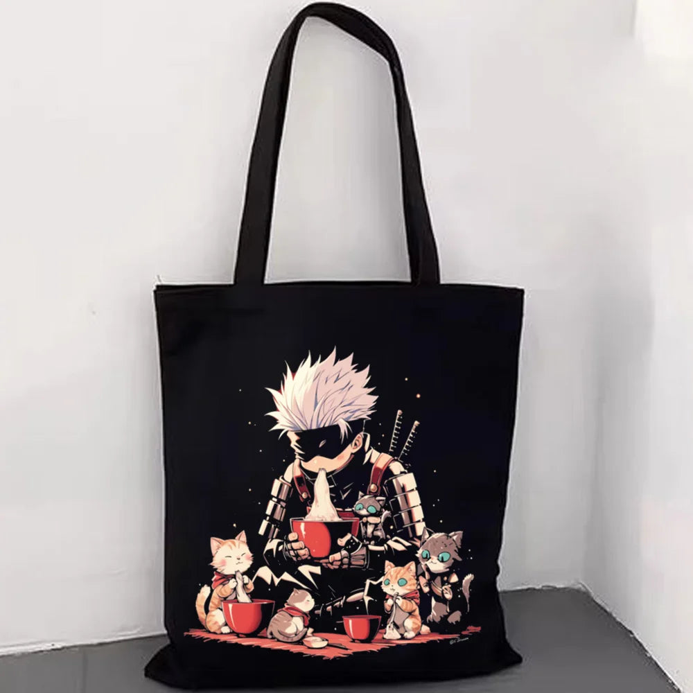 Jujutsu Kaisen Gojo Satoru Canvas Tote Bag – Premium Reusable Anime Shoulder Handbag 4