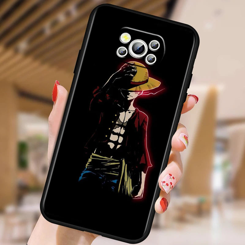 One Piece Luffy Case for Xiaomi Mi Poco F5 F4 F3 F2 X5 X4 X3 M6 M5 M5S M4 M3 C40 Pro GT NFC 5G
