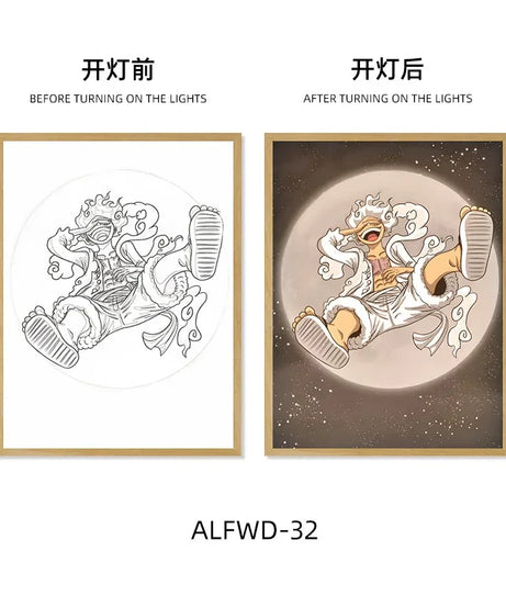 Sun God Nika Luffy Light-Up Frame – One Piece LED Desktop Decor