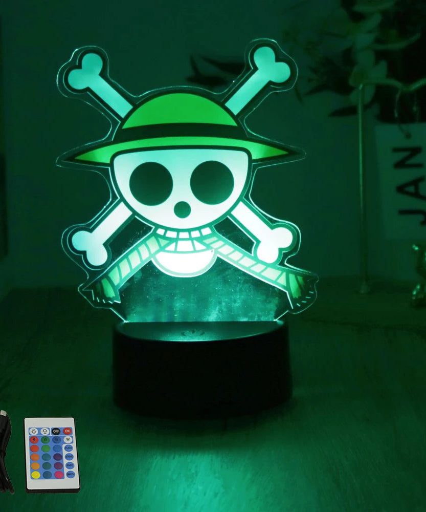 Actions Figure One Piece Luffy Zoro Anime Figures 3D Lamp PVC Action Collection Model Toys LED Night Light Kid Christmas Gift