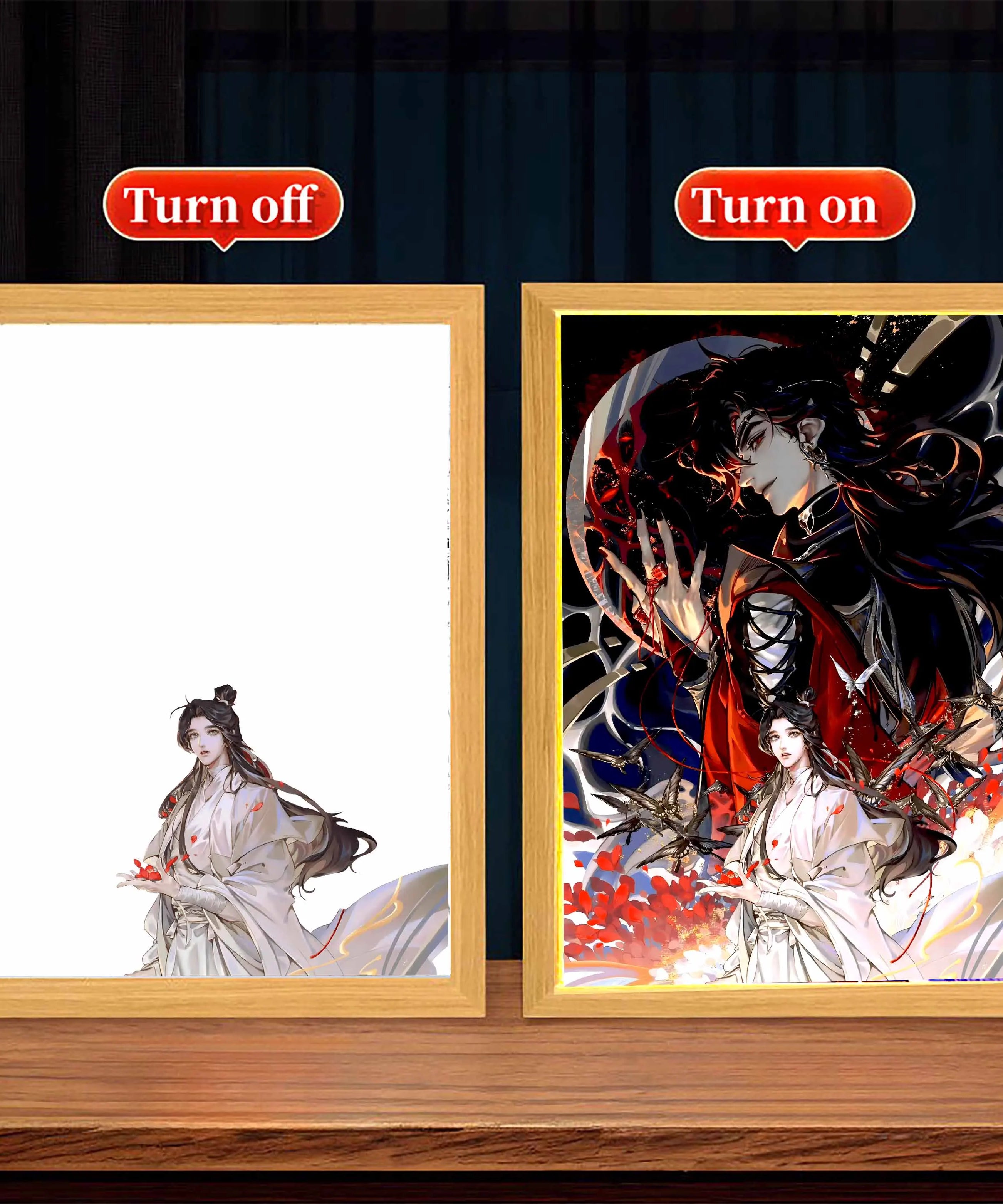 Light Painting Picture Frame Tian Guan Ci Fu Led Night Lights Xielian Huacheng Decor Bedroom Friends Charming Gifts Moon Lamps