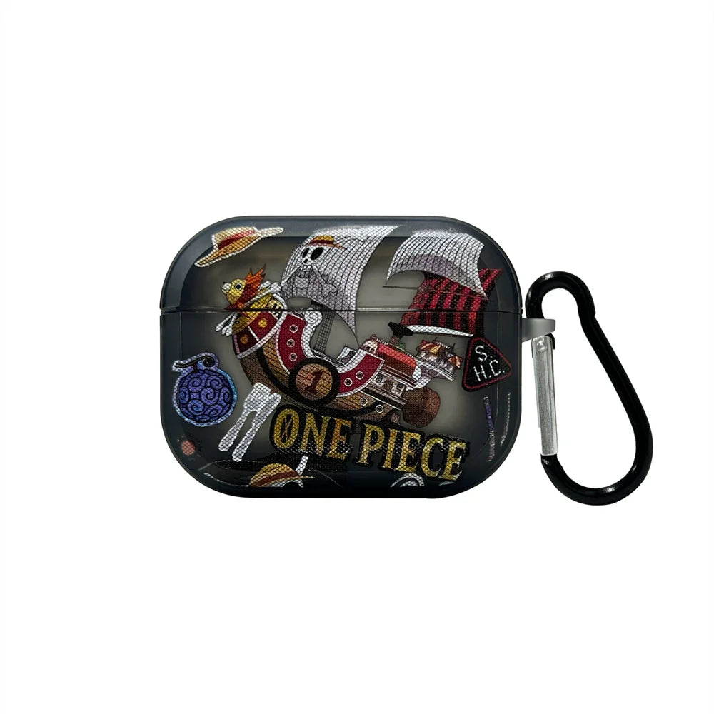New Anime One Piece Luffy Gear 5th Earphone Case For AirPods 3 3rd 4 Pro Pro2 Headphone Bluetooth Wireless Headset Clear Cover