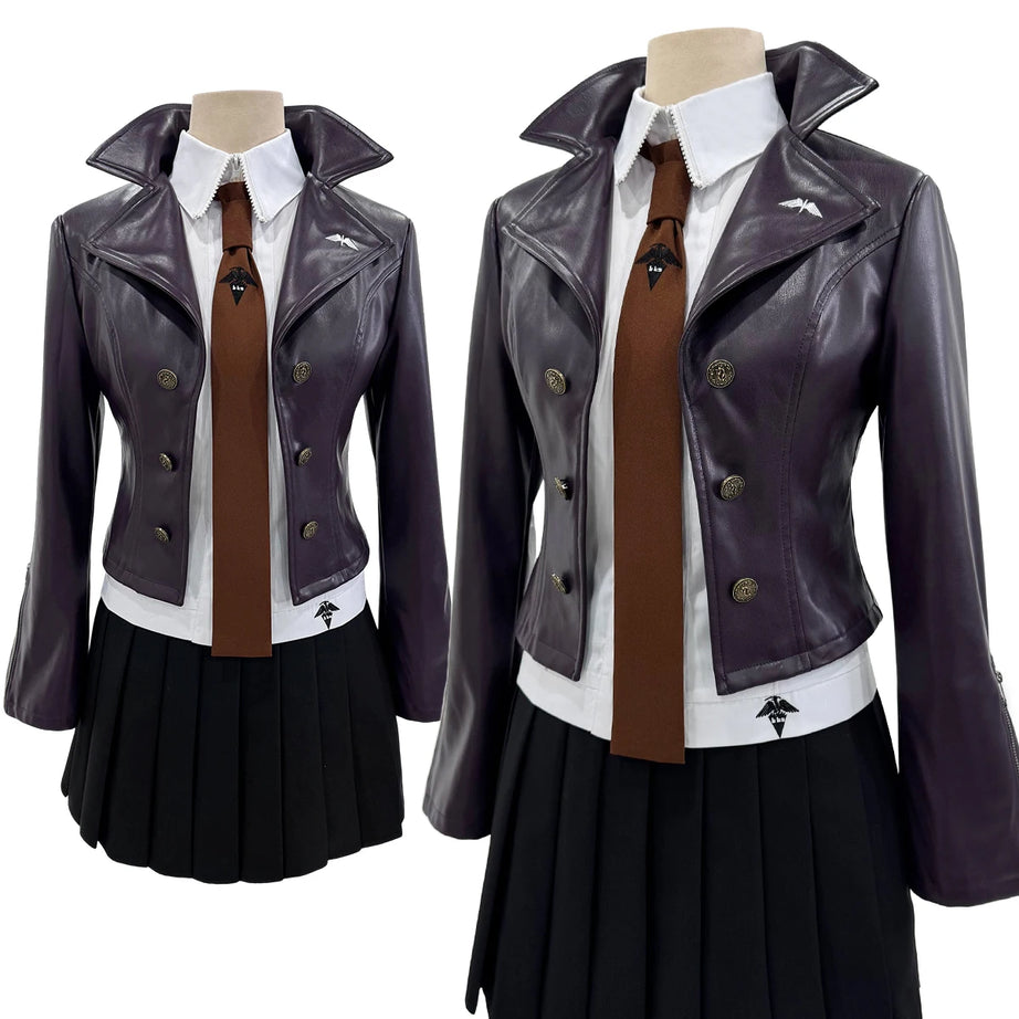 HOLOUN Danganronpa Game Trigger Happy Havoc Kirigiri Kyoko Cosplay Costume Jacket Skirt Shirt Belt Gloves