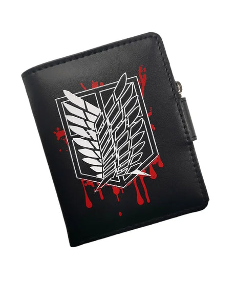 Attack on Titan Short Men Wallet Levi Survey Corps Men's Women's Coin Purse Scout Regiment Money Bag
