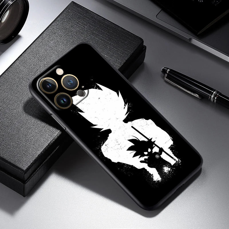 Dragon Ball Z Logo Black TPU Case – iPhone 7 to 15 Pro Max