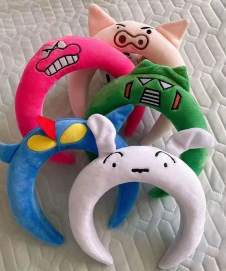 New Style Crayon Shinchans Headband Pajama Shinchan Nohara Shiro Kantamu Action Kamen Hair Decorations Hairpin Wholesale