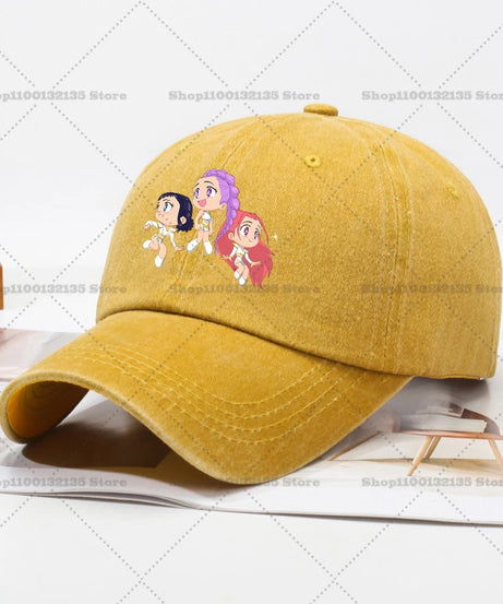 Kpop Demon Hunteres Baseball Cap for Girls Boys Summer Adjustable Sun Hat Anime Cute Retro Sunbonnet Adult Women Headgear Gift