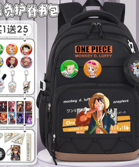One Piece Luffy Backpack – Large Canvas School & Travel Bag
