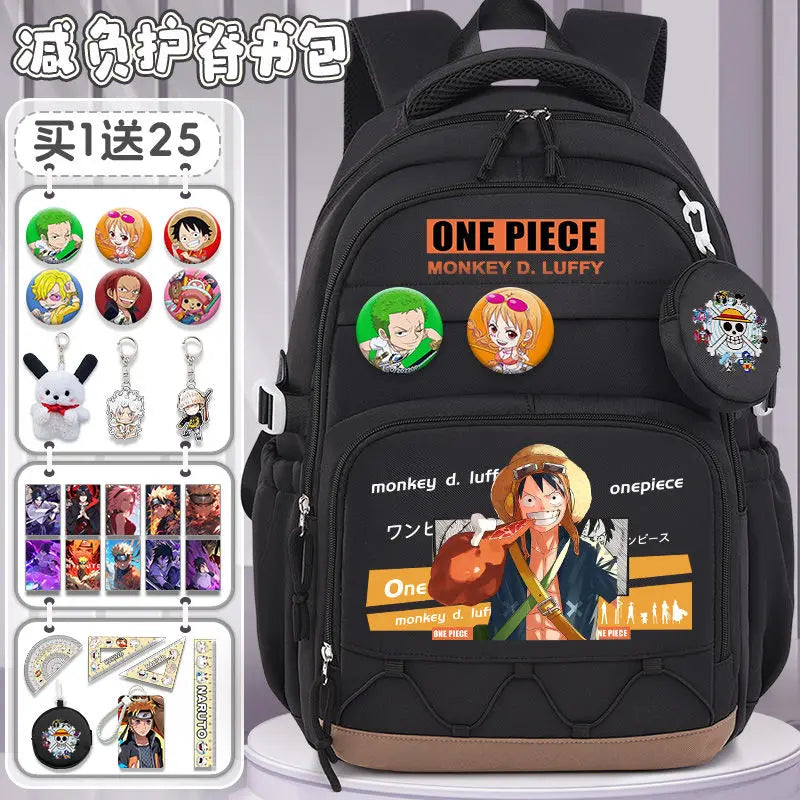 One Piece Luffy Backpack – Large Canvas School & Travel Bag