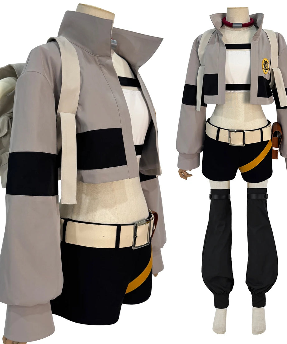 Gachiakuta Anime Riyo Cosplay Costume Convention Halloween Christmas Embroidery Top Vest Short Backpack Waist Bag