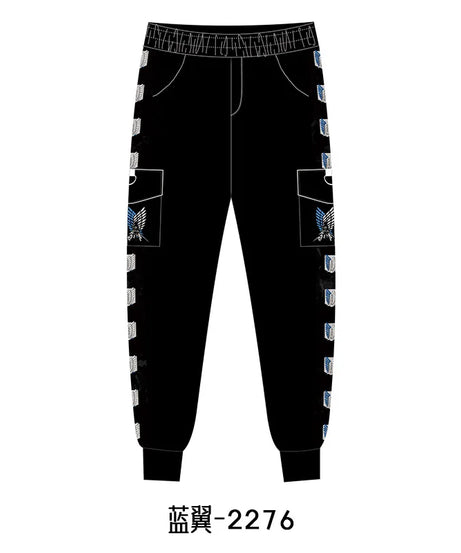 Attack on the Giants Free Corps Anime Peripherals Winter Male and Female Couples Casual Overalls Trousers Sweatpants Pants Gifts