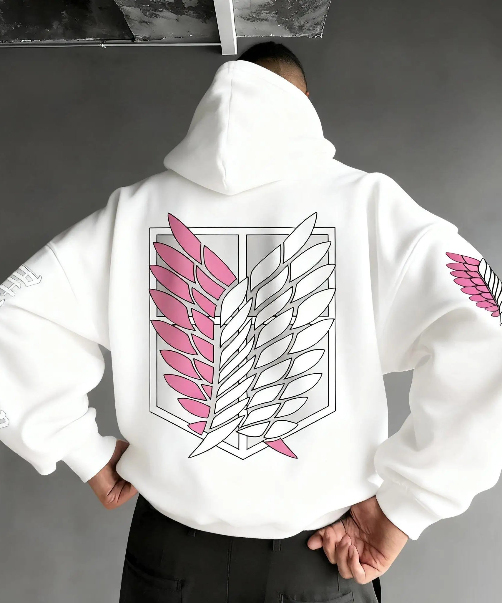 Oversized Casual Attack on Titan Anime Hoodie Men Women Wings Print Spring Autumn Pullover Sweatshirt Streetwear Fashion