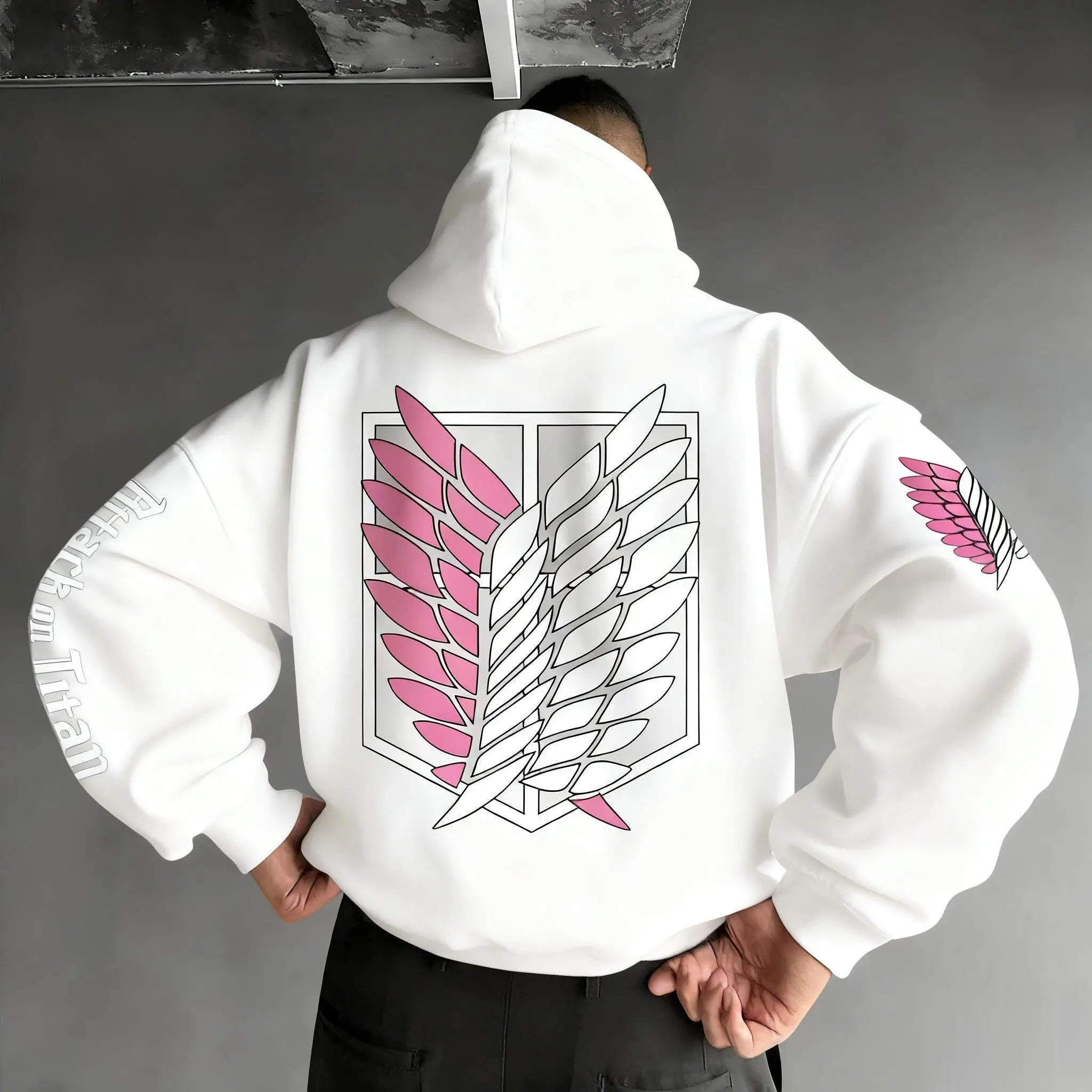 Oversized Casual Attack on Titan Anime Hoodie Men Women Wings Print Spring Autumn Pullover Sweatshirt Streetwear Fashion