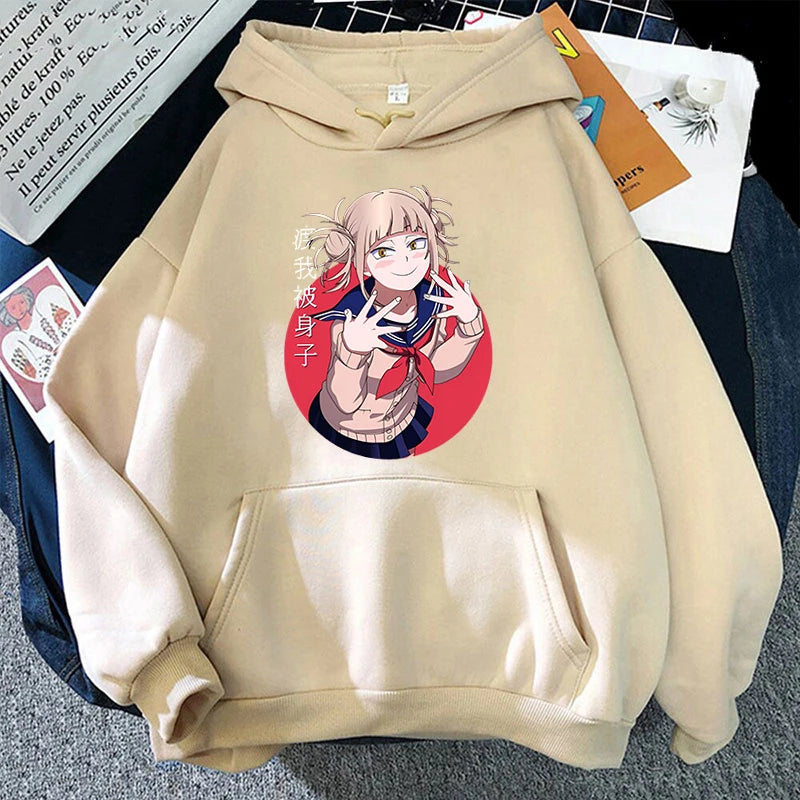 New Fashion Personality Hoodies Anime Himiko Toga Printing Hooded Pullover Women Men Casual Long Sleeve Sweatshirts Tops